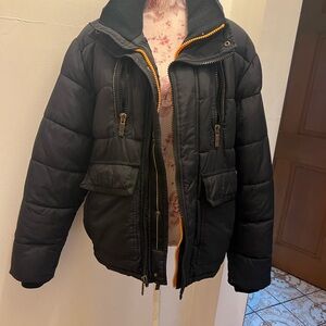 Sean John Black Jacket with Orange Zipper